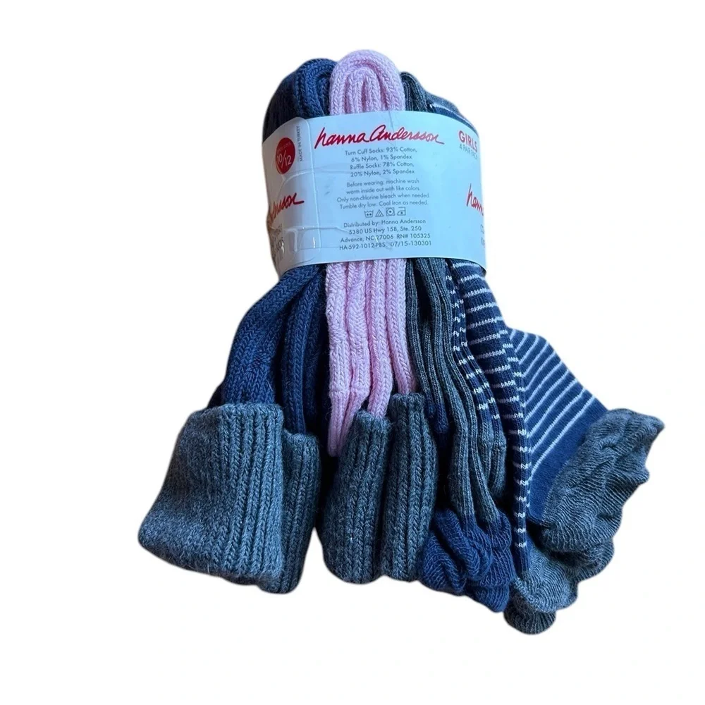 Hanna Andersson 4pk Combed Cotton Knee High Socks Girls Shoe 10/12 New in Pckg